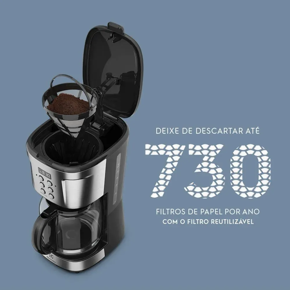 Cafeteira Elétrica Electrolux Digital 38 Xícaras Experience Programável com Timer Cor Inox ECM30 4