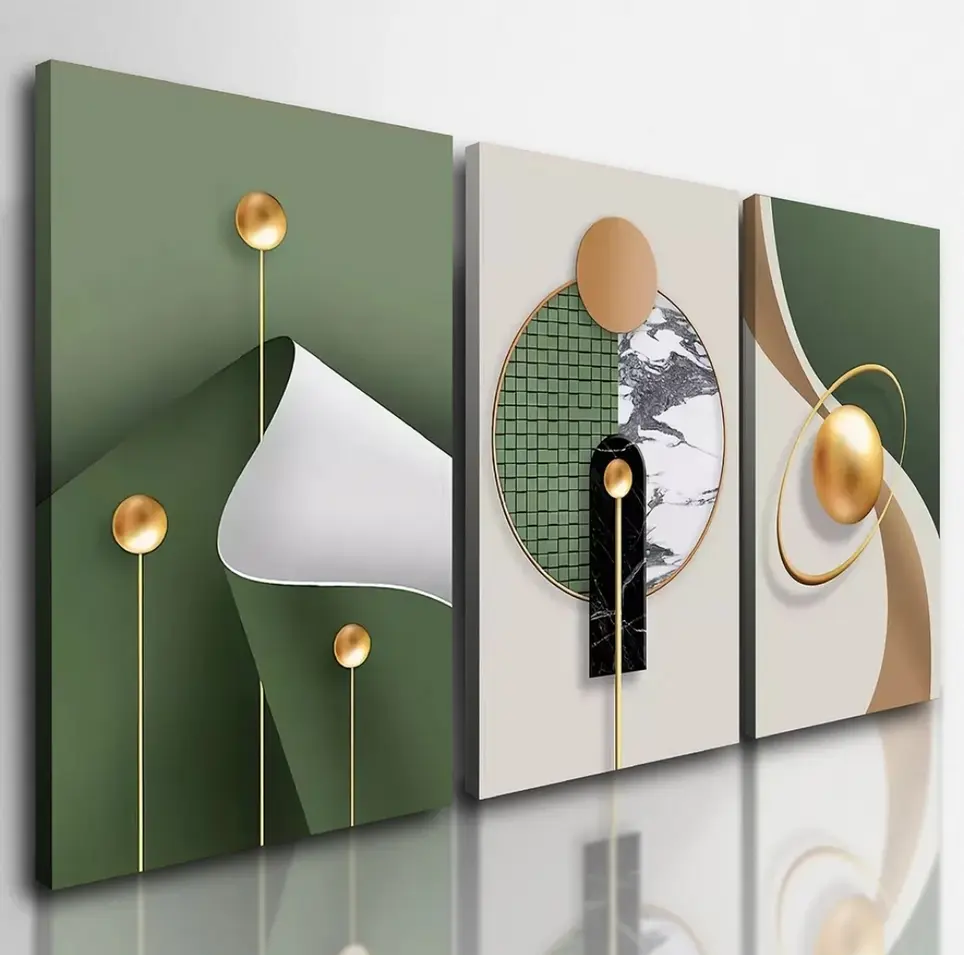 Quadro Premium Abstrato Dourado